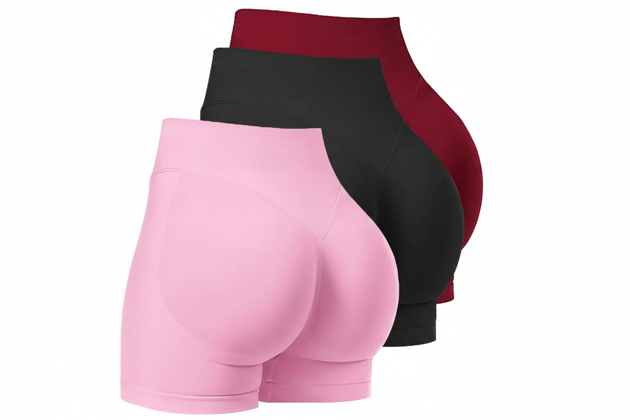 Seamless Shorts for Women, Invisible Scrunch Butt Lifting Gym Booty Biker Shorts, Breathable Comfortable High Stretch Skinny Shorts, Gym Shorts, Ladies Sportswear for Indoor Outdoor Wear, Athletic Shorts