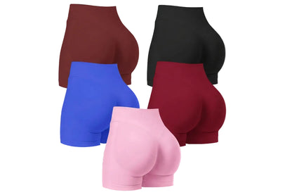 Seamless Shorts for Women, Invisible Scrunch Butt Lifting Gym Booty Biker Shorts, Breathable Comfortable High Stretch Skinny Shorts, Gym Shorts, Ladies Sportswear for Indoor Outdoor Wear, Athletic Shorts