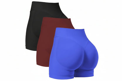 Seamless Shorts for Women, Invisible Scrunch Butt Lifting Gym Booty Biker Shorts, Breathable Comfortable High Stretch Skinny Shorts, Gym Shorts, Ladies Sportswear for Indoor Outdoor Wear, Athletic Shorts