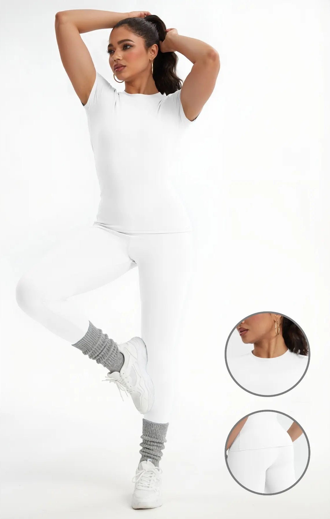 Women'S Sportswear Set, Slim-Fit Short Sleeves & High-Waisted Yoga Pants, Ideal for Gym Running Outdoor Activities, Gym Yoga Outfit