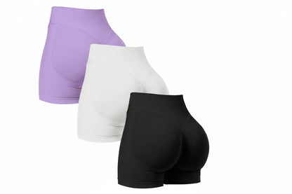 Seamless Shorts for Women, Invisible Scrunch Butt Lifting Gym Booty Biker Shorts, Breathable Comfortable High Stretch Skinny Shorts, Gym Shorts, Ladies Sportswear for Indoor Outdoor Wear, Athletic Shorts