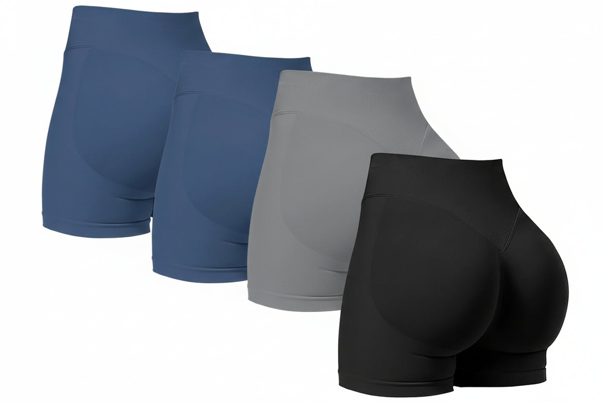 Seamless Shorts for Women, Invisible Scrunch Butt Lifting Gym Booty Biker Shorts, Breathable Comfortable High Stretch Skinny Shorts, Gym Shorts, Ladies Sportswear for Indoor Outdoor Wear, Athletic Shorts