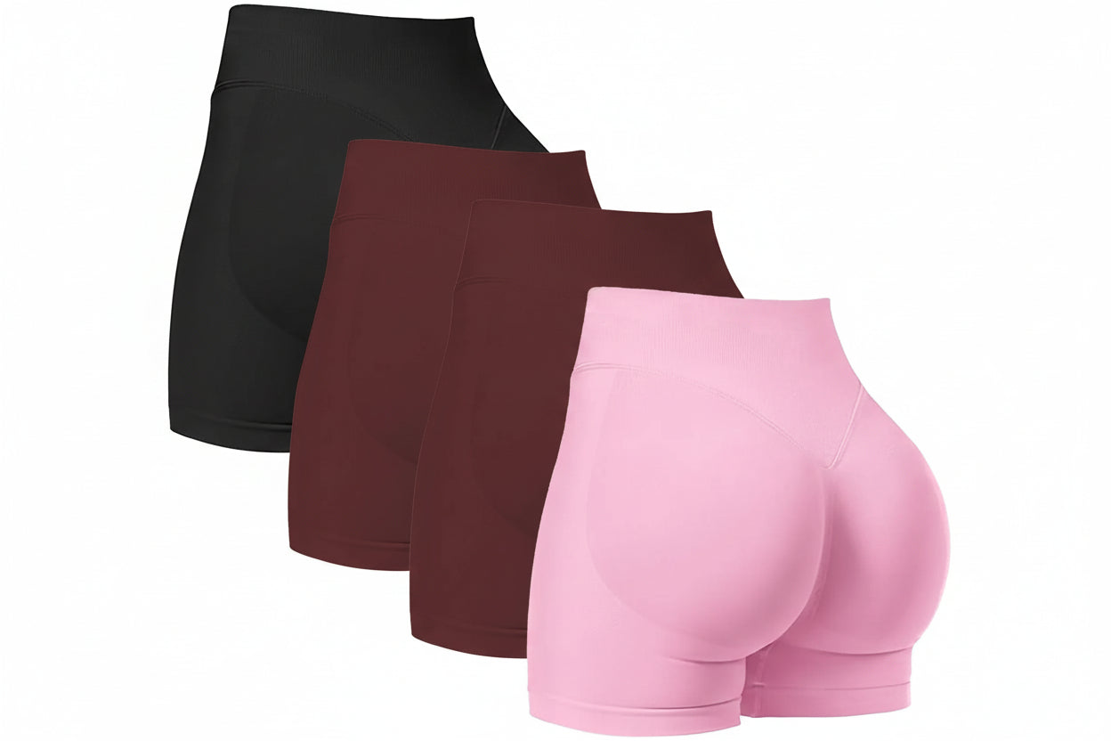 Seamless Shorts for Women, Invisible Scrunch Butt Lifting Gym Booty Biker Shorts, Breathable Comfortable High Stretch Skinny Shorts, Gym Shorts, Ladies Sportswear for Indoor Outdoor Wear, Athletic Shorts